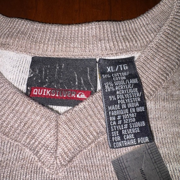 Quiksilver Color Block Knit Sweater XL Surf Skate Casual Pullover - Picture 2 of 5